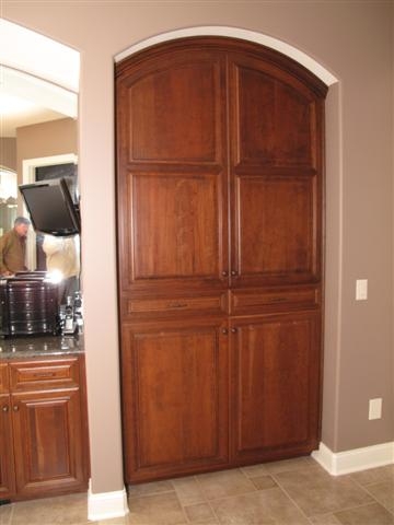 Radius Top Cabinet Recessed into the Wall