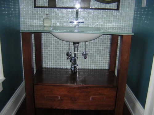 Bathroom Vanity With Exposed Plumbing