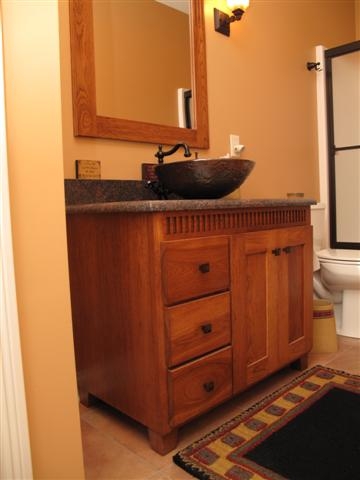 Vessel Bowl Vanity with Mirror Frames to Match