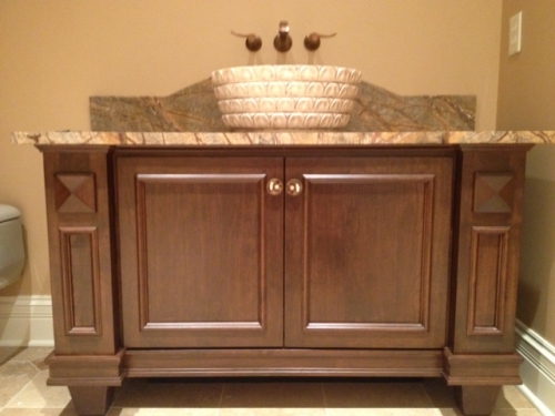 Custom Vanity with Vessel Bowl