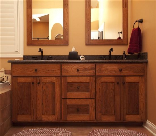 Shaker Style Vanity with Mirror Frames Made to Match